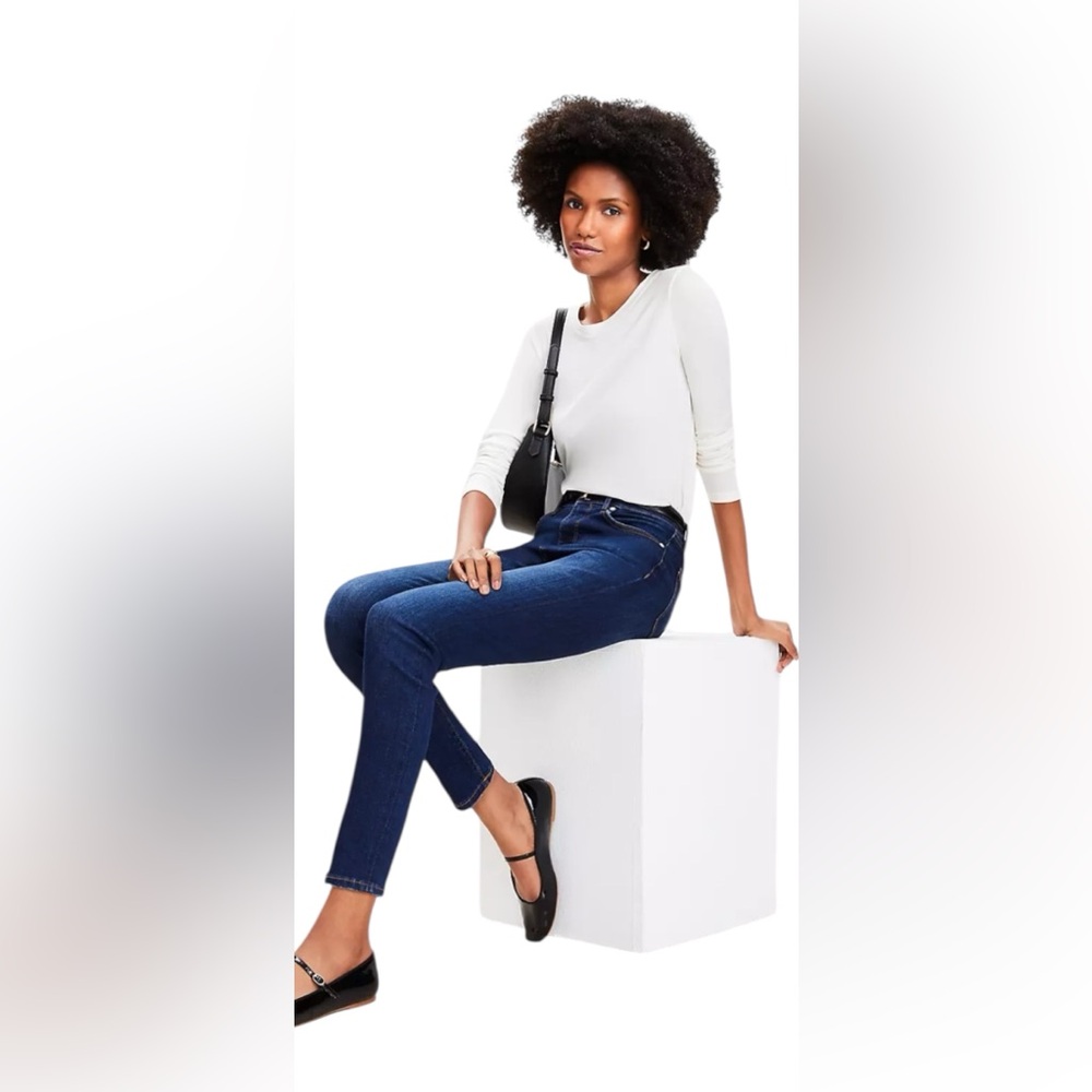 LOFT Mid Rise Skinny Jeans in Vintage Dark Wash | Women’s 8